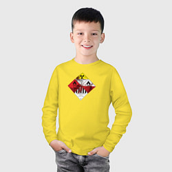 Лонгслив хлопковый детский Олдскул Наклейки, цвет: желтый — фото 2