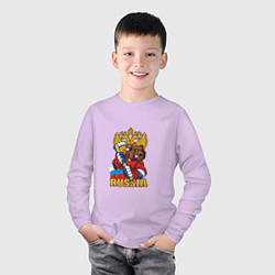Лонгслив хлопковый детский Хоккей - Russia, цвет: лаванда — фото 2
