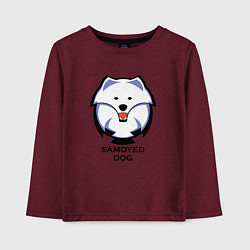 Лонгслив хлопковый детский Самоед Team, цвет: меланж-бордовый