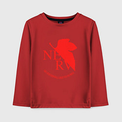 Лонгслив хлопковый детский Nerv в Neon Genesis Evangelion, цвет: красный