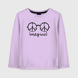 Лонгслив хлопковый детский Очки Джона Леннона Imagine, цвет: лаванда