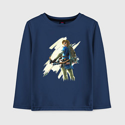 Лонгслив хлопковый детский Link с луком, цвет: тёмно-синий
