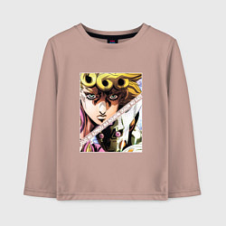 Лонгслив хлопковый детский Джорно Джованна из ДжоДжо, цвет: пыльно-розовый