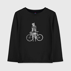 Лонгслив хлопковый детский Байк Панк и Велосипед, цвет: черный