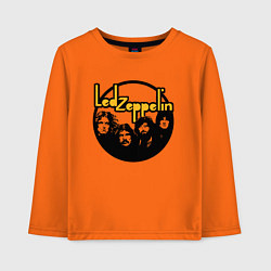 Лонгслив хлопковый детский Led Zeppelin Лед Зеппелин, цвет: оранжевый