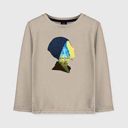 Лонгслив хлопковый детский Профиль Хлои, цвет: миндальный