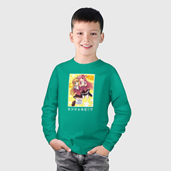 Лонгслив хлопковый детский Милашки Канадэ и Юи Ангельские ритмы, цвет: зеленый — фото 2