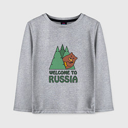 Лонгслив хлопковый детский Welcome - Russia, цвет: меланж
