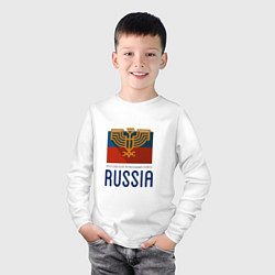 Лонгслив хлопковый детский Russia - Союз, цвет: белый — фото 2
