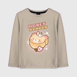 Лонгслив хлопковый детский Honey Bonbon, цвет: миндальный