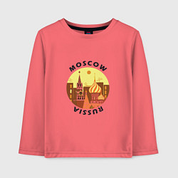 Лонгслив хлопковый детский Russia - Moscow, цвет: коралловый