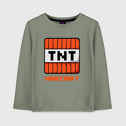 Лонгслив хлопковый детский МАЙНКРАФТ - ДИНАМИТ, цвет: авокадо