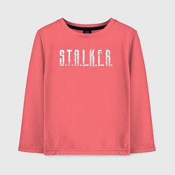 Лонгслив хлопковый детский S T A L K E R - Logo, цвет: коралловый