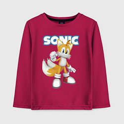 Лонгслив хлопковый детский Майлз Тейлз Прауэр Sonic Видеоигра, цвет: маджента