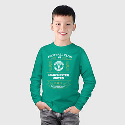 Лонгслив хлопковый детский Manchester United FC 1, цвет: зеленый — фото 2