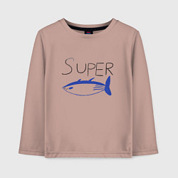 Лонгслив хлопковый детский Super tuna jin, цвет: пыльно-розовый
