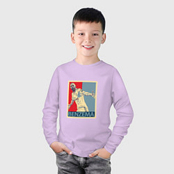 Лонгслив хлопковый детский Madrid - Benzema, цвет: лаванда — фото 2