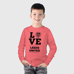 Лонгслив хлопковый детский Leeds United Love Классика, цвет: коралловый — фото 2