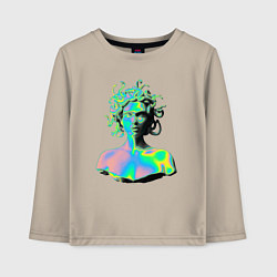 Детский лонгслив Gorgon Medusa Vaporwave Neon