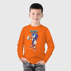 Лонгслив хлопковый детский Sonic Hedgehog Video game!, цвет: оранжевый — фото 2