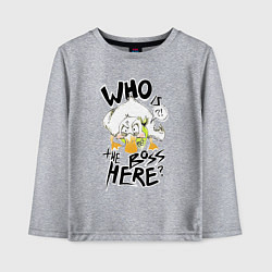 Лонгслив хлопковый детский Утка босс, цвет: меланж