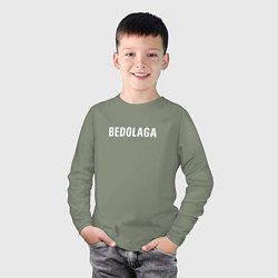 Лонгслив хлопковый детский BEDOLAGA БЕДОЛАГА, цвет: авокадо — фото 2