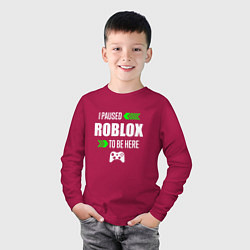 Лонгслив хлопковый детский Roblox I Paused, цвет: маджента — фото 2