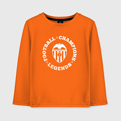Лонгслив хлопковый детский Символ Valencia и надпись Football Legends and Cha, цвет: оранжевый