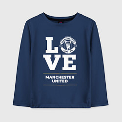 Лонгслив хлопковый детский Manchester United Love Classic, цвет: тёмно-синий