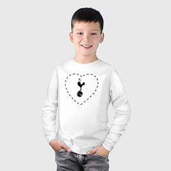 Лонгслив хлопковый детский Лого Tottenham в сердечке, цвет: белый — фото 2