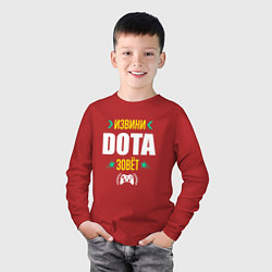 Лонгслив хлопковый детский Извини Dota Зовет, цвет: красный — фото 2