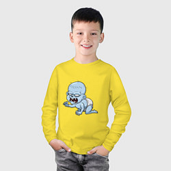 Лонгслив хлопковый детский Ребёнок Зомби, цвет: желтый — фото 2