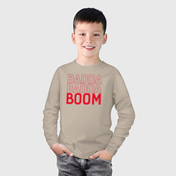 Лонгслив хлопковый детский Badda Badda Boom, цвет: миндальный — фото 2