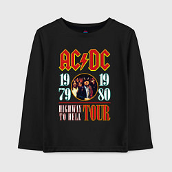 Лонгслив хлопковый детский ACDC HIGHWAY TO HELL TOUR, цвет: черный