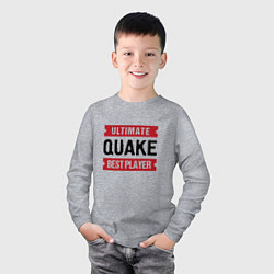Лонгслив хлопковый детский Quake: таблички Ultimate и Best Player, цвет: меланж — фото 2