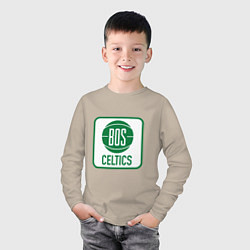 Лонгслив хлопковый детский Bos Celtics, цвет: миндальный — фото 2