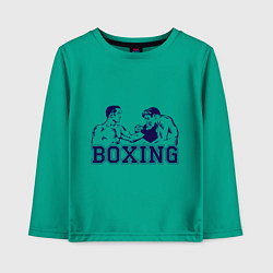 Лонгслив хлопковый детский Бокс Boxing is cool, цвет: зеленый