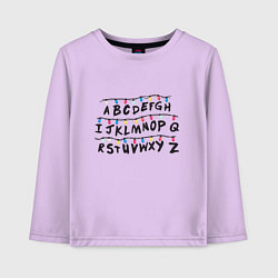 Лонгслив хлопковый детский STRANGER THINGS ALPHABET, цвет: лаванда
