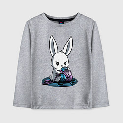 Детский лонгслив Зайчонок обнял клубки The bunny hugged the balls