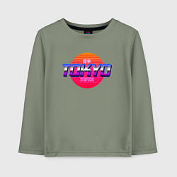 Лонгслив хлопковый детский Retrowave Tokyo, цвет: авокадо