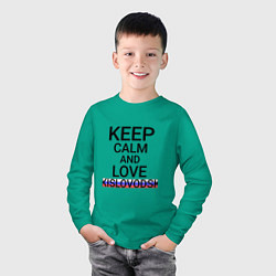 Лонгслив хлопковый детский Keep calm Kislovodsk Кисловодск, цвет: зеленый — фото 2