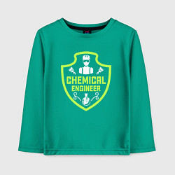 Лонгслив хлопковый детский Инженер-химик, цвет: зеленый