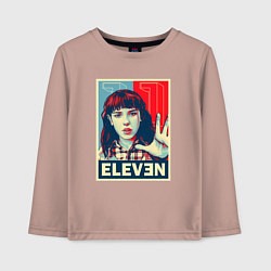 Лонгслив хлопковый детский Stranger Things Eleven, цвет: пыльно-розовый