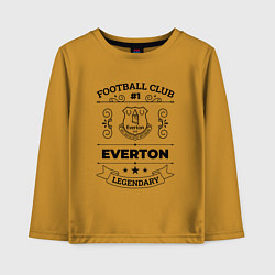 Лонгслив хлопковый детский Everton: Football Club Number 1 Legendary, цвет: горчичный