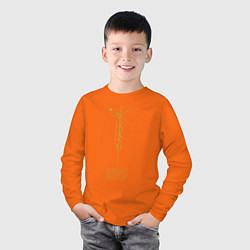 Лонгслив хлопковый детский Руническая вязь - Без конфликтов, цвет: оранжевый — фото 2