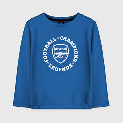 Лонгслив хлопковый детский Символ Arsenal и надпись Football Legends and Cham, цвет: синий