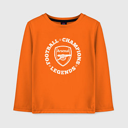Лонгслив хлопковый детский Символ Arsenal и надпись Football Legends and Cham, цвет: оранжевый