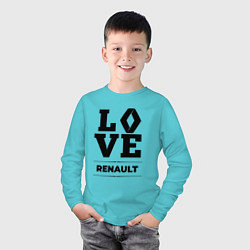 Лонгслив хлопковый детский Renault Love Classic, цвет: бирюзовый — фото 2