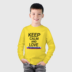 Лонгслив хлопковый детский Keep calm Feodosia Феодосия, цвет: желтый — фото 2