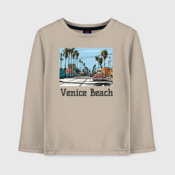 Лонгслив хлопковый детский Los Angeles Venis Beach, цвет: миндальный